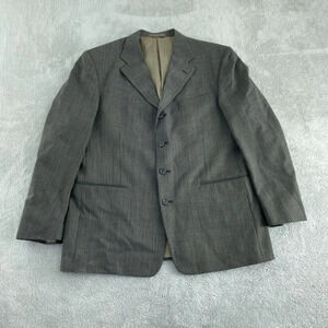 Monsieur Givenchy Mens Wool Blazer Gray Pinstripe 3-Button Suit Size 44R 0125